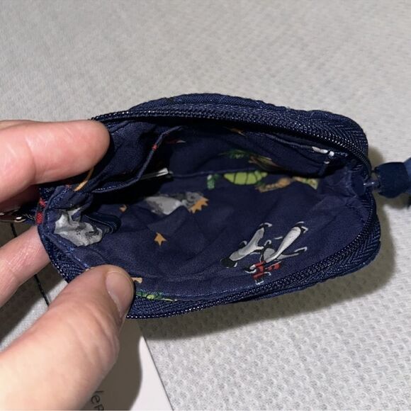 Vera Bradley Snow Globe Motifs Navy Christmas Coin Purse Mini Wallet - Picture 9 of 11
